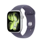 APPLE Watch Series 11 GPS 46 mm sidabrinis aliuminio korpusas su Purple Fog Sport apyranke S/M
