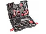 Top Tools 100 dalių 1/4 colio ir 3/8 colio lizdų ir įrankių rinkinys su chromo-vanadžio plienu, 72 dantų reketu ir liejamo plastiko dėklu
