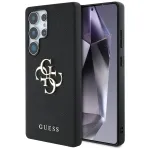 GUESS Grained Big 4G Logo Small Classic Logo dėklas, skirtas Samsung Galaxy S25 Ultra - juodas