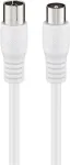 Wentronic Goobay koaksialinis antenos kabelis, Class A+ ekranavimas >85 dB, dvigubai ekranuotas, 75 omų, 1,5 m, baltas, Coax ki&scaron;tukas į Coax lizdą