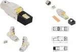 LogiLink MP0085 lauko montavimo Cat.8.1 RJ45 ki&scaron;tukas, ekranuotas, ypač trumpas