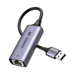 UGREEN USB-A 3.2 Gen 1 į 2.5G Ethernet adapteris, 2,5 Gbps RJ45 LAN, aliuminio, Space Gray, Plug & Play, Realtek RTL8156B, 10 cm kabelis
