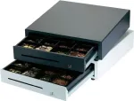Metapace K-1 pinigų dėžė balta (mpk1w-c) - 8 monetų ir 8 banknotų skyriai, RJ11/RJ12, 24V, rakinama
