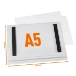 DURABLE vandeniui atsparus A5 magnetinis plakatų rėmelis, 5 vnt., juodas 505819