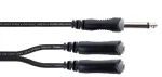 Cordial EY 0.3 PGG Y-adapterio kabelis 1x 6,3 mm mono jack ki&scaron;tukas į 2x 6,3 mm mono jack lizdus, 0,3 m, juodas, 14884
