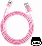 CYOO Flow Light USB-C kabelis 1 m rausvas su &scaron;viečiančiu LED srauto efektu CY120984