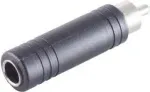 ShiverPeaks garso adapteris, RCA ki&scaron;tukas &ndash; 6,3 mm mono lizdas, metalinis, nikeliuotas (BS57005)