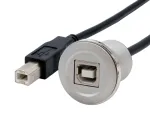 EXSYS EX-49182 USB 2.0 skydelio montavimo adapterio kabelis, USB B moteri&scaron;kas į USB B vyri&scaron;ką, 30 cm, metalinis korpusas