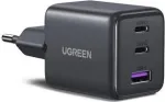 UGREEN 30W 3 prievadų GaN II greitasis sieninis įkroviklis USB-A ir 2 x USB-C juodas (55536)