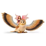 schleich BAYALA Fairy in Flight on Glam-Owl &ndash; skraidanti fėja su pelėda, 5+ metų, Saulės Elfai, Vienaragiai ir Fėjos, įvairiaspalvis, plastikas