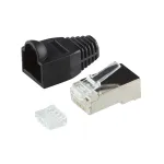 RJ45 jungtis LogiLink MP0022 juoda permatoma, Cat.6 ekranuota, 100 vnt.