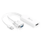j5create JDA214 VGA į HDMI vaizdo ir garso adapteris baltas 0,176 m