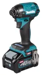 Makita TD002GD202 akumuliatorinis smūginis suktuvas, 40 V XGT, be anglinių &scaron;epetėlių, 220 Nm, 1/4" &scaron;e&scaron;iakampė įvorė, LED &scaron;viesa, su 2x 2,5 Ah Li-Ion baterijomis, greituoju įkrovikliu ir lagaminėliu