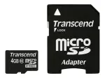 &bdquo;Transcend&ldquo; 4GB MicroSDHC 10 klasės atminties kortelė su adapteriu