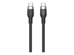 Hyper 1,5 m silikoninis USB-C į USB-C 60 W įkrovimo laidas - juodas
