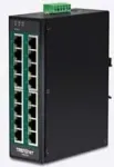 TRENDnet TI-PG160 - nevaldomas jungiklis - 16 x 10/100/1000 (PoE+) - montuojamas ant DIN bėgio, ant sienos - PoE+ (240 W)