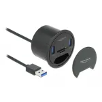 Delock 64152 USB 3.2 Gen 1 &scaron;akotuvas, 2 prievadai, su SD/microSD kortelių skaitytuvu