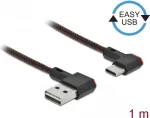 USB 2.0 laidas, USB Type-A (vyri&scaron;kas) į USB Type-C (vyri&scaron;kas), kampuotas kairėn/de&scaron;inėn, 1 m, juodas, DeLOCK 85281