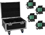 Eurolite rinkinys i&scaron; 4x LED CLS-9 QCL RGB/WW 9x7W su dėklu