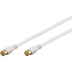 Wentronic Goobay SAT jungiamasis laidas, F-Quick, 100% ekranuotas, auksuotas, baltas, 2,5 m - F-Ki&scaron;tukas (Quick) F-Ki&scaron;tukas (Quick) (62744)