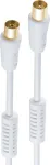 shiverpeaks &reg;-BASIC-S--Antenos jungiamasis kabelis, 100% ekranuotas, auksuoti kontaktai, apvalkalo srovės filtras, 100 dB, baltas, 3,75 m (BS80204-128-G)
