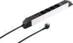 Maitinimo juosta ShiverPeaks S/CONN 4 jungtys su USB prievadais, kompakti&scaron;kas tinklo ilgintuvas su 4 ki&scaron;tukiniais lizdais ir integruotu USB įkrovimu
