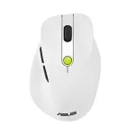 Pelė ASUS MD105 /VT-GN &mdash; de&scaron;inei rankai RF belaidė + Bluetooth, 2400 DPI, slinkties ratukas, maitinama baterijomis, balta/žalia