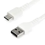 StarTech.com 1 m USB-A į USB-C įkrovimo laidas &ndash; patvarus greitas įkrovimas ir sinchronizavimas USB 2.0 į USB Type C duomenų laidas &ndash; tvirtas TPE apvalkalas, aramidinis pluo&scaron;tas, M/M, 3 A, baltas