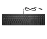 HP Pavilion Wired Keyboard 300, pilno dydžio (100%), laidinė, USB, mechaninė, juoda
