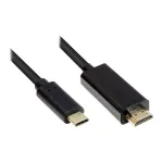 Good Connections GC-M0100 - 1 m - HDMI Type A (standartinis) - USB Type-C - Ki&scaron;tukas - Ki&scaron;tukas - tiesus
