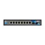 BCS BCS-B-SP08G-2SFP 8 prievadų Gigabit PoE+ valdiklis su 2 SFP prievadais, 240 W, pramoninis, nevaldomas