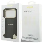 Guess 4G Stripe MagSafe Dėklas, skirtas iPhone 17 Pro Max, juodas