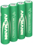 ANSMANN 4 Batteries Type 1050 Micro AAA 1,2 V NiMH Rechargeable (1321-0025)
