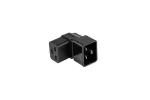 Kabelmeister Power Adapter C20 Male to C19 Female Angled Up/Down - 16A 250V 4000W Black