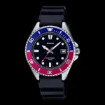 CASIO MDV-10-1A2VDF vyrų analoginis kvarcinis laikrodis, 38,5 mm, juodas ciferblatas, dervos apyrankė, 200 m atsparumas vandeniui