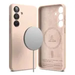 Ringke Galaxy S25 Dėklas Silikoninis Magnetinis Rožinis Smėlis