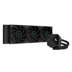 Vandens au&scaron;intuvas DeepCool LS720S Zero Dark &mdash; 3&times;120 mm ventiliatoriai, 360 mm radiatorius, 41 cm vamzdeliai, 6 W siurblys, LGA1151/AM4/AM5, juodas