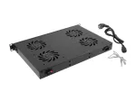 Lanberg AK-1503-B 19" 1U vėdinimo skydelis su LCD ir termostatu, 4 ventiliatoriai, 230 V, 483x322x44,45 mm, juodas