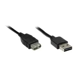 GoodConnections USB 2.0 prailginimo laidas, Type-A ki&scaron;tukas į lizdą, 1,8 m, juodas (2511-EU02)