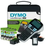 DYMO LabelManager 420P auk&scaron;tos klasės įkraunamas ne&scaron;iojamas etikečių spausdintuvas su ABC klaviatūra, 4 D1 juostų rinkiniais ir dėklu