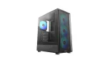 Deepcool CC550 4F Mid Tower korpusas, 4x 120mm LED ventiliatoriai, grūdintas stiklas, juodas