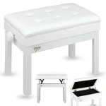 V-TONE PB2 WH reguliuojamo auk&scaron;čio pianino kėdė, balta