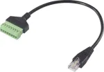 Renkforce RJ45 tinklo adapterio kabelis, RJ45 ki&scaron;tukas į varžtinį gnybtų bloką, 8P8C, 30 cm, juodas RF-6443978