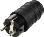Sygonix SY-6618468 Schuko ki&scaron;tukas TPE 250 V/AC juodas IP44