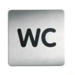 DURABLE PICTO WC piktogramos ženklas 150x150 mm, savaiminio klijavimo akrilas 495723