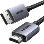 UGREEN HDMI į DisplayPort aktyvus konverterio kabelis 4K 30Hz 3m juodas