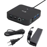 i-tec USB-C DP dviguba HDMI dokovimo stotelė su 100 W maitinimo tiekimu ir 100 W universalus įkroviklis
