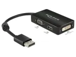 DeLOCK 0.16 m DisplayPort / VGA + HDMI + DVI adapteris, juodas