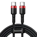 Baseus Cafule PD2.0 100W greito įkrovimo USB Type-C laidas (20V 5A) 2m Raudonas+Juodas