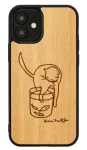 Dėklas iPhone 12 mini man and wood &ndash; spausdintas katinas su raudona žuvimi